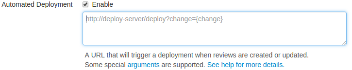 Automated Deployment configuration fields image