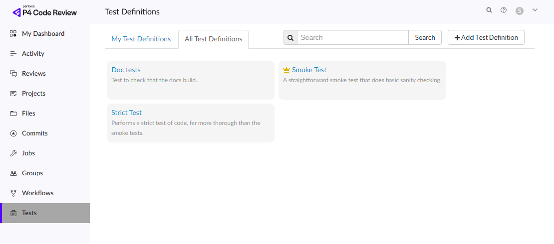 Image of the Tests Page