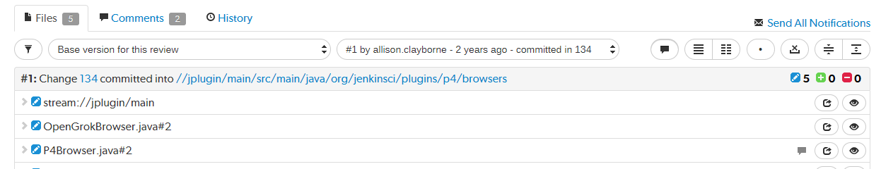 Initial Diff Display